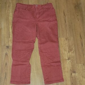 Gloria Vanderbilt Amanda Brick Red Pants Size 14 SHORT